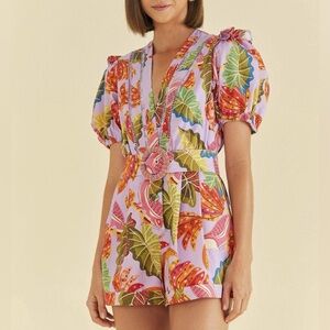 FARM Rio belted romper lavender
